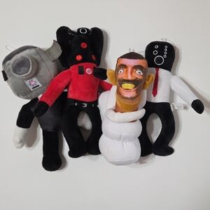 Skibidi Toilet Set Of 4 Plush Stuffed Toys